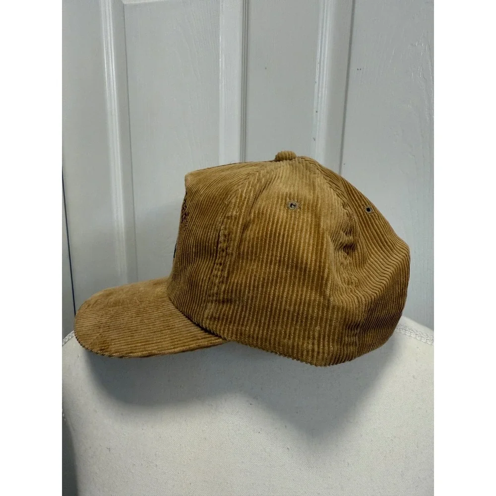 Ducks Unlimited Dorfman Pacific Tan Corduroy Black Lab Snapback Hat Mens Vintage